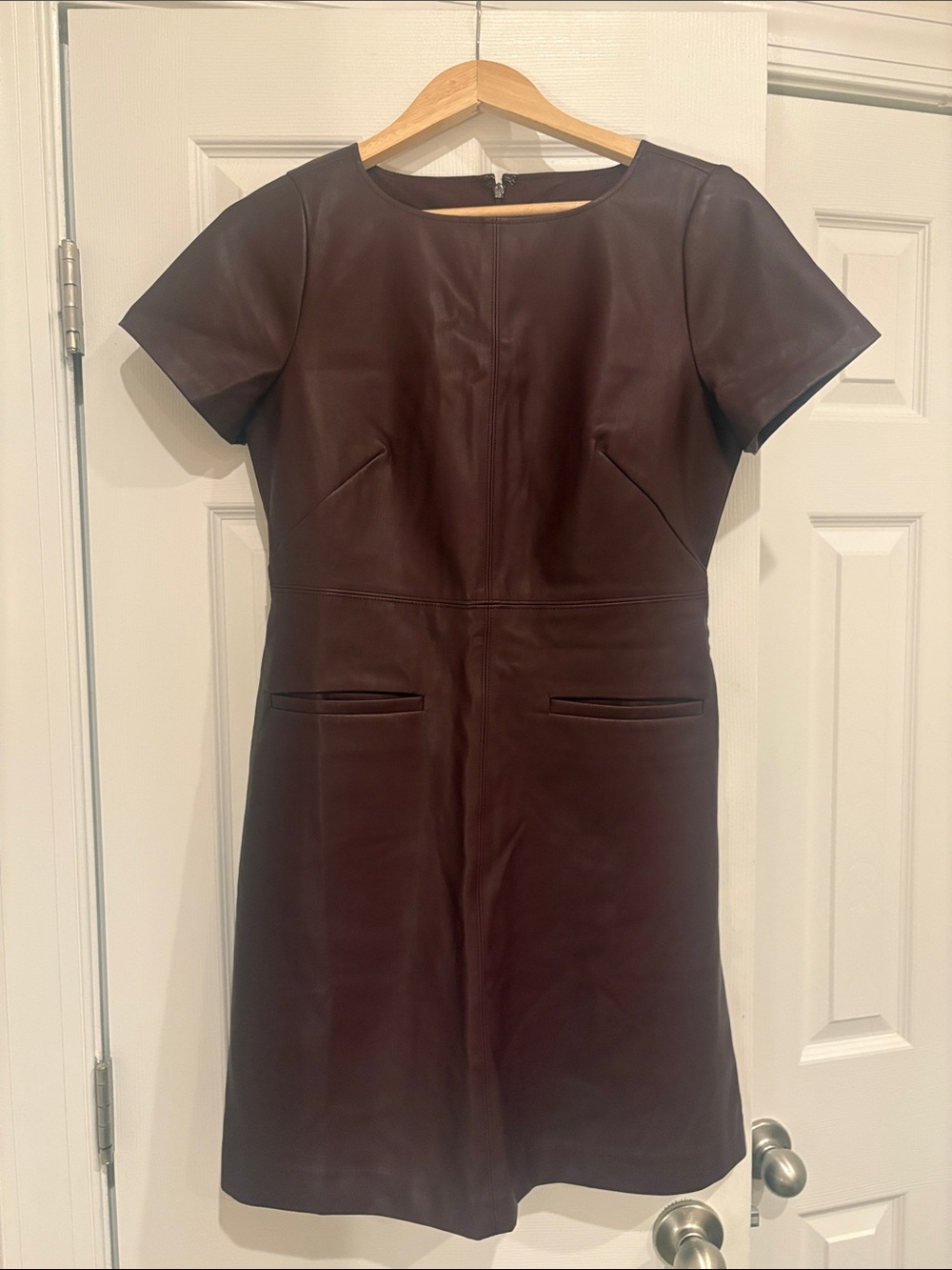 Ann Taylor Loft Classic Short-Sleeve Faux Leather Dress